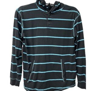Shaun White Kids Hoodie in Black and Blue Stripes Size L (10-12)